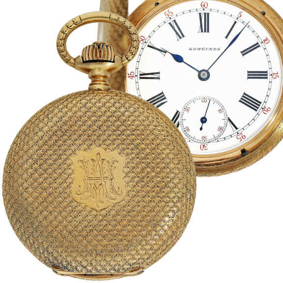 Swiss rose gold hunting cased lever pocket watch Circa 1885