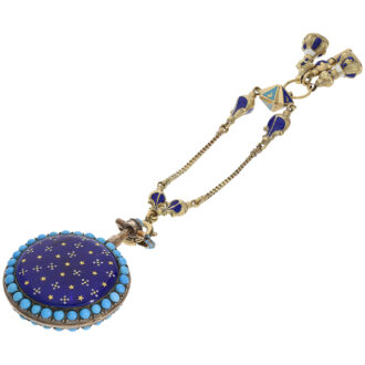 French gold and enamel repeating verge watch Circa 1777