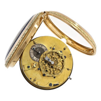 Pair-cased verge pocket watch with glass painting Circa 1800
