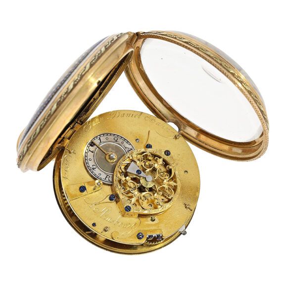 French two coloured gold and enamel verge pocket watch Circa 1780 French two coloured gold and enamel verge pocket watch Circa 1780