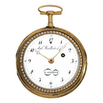 Swiss half pearl-set gold enamel repeating watch Circa 1790