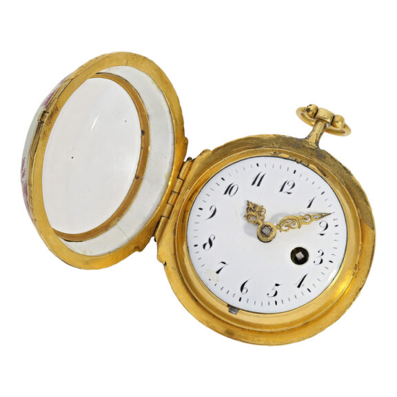 German gold with red enamel verge pocket watch Circa 1760 German gold with red enamel verge pocket watch Circa 1760