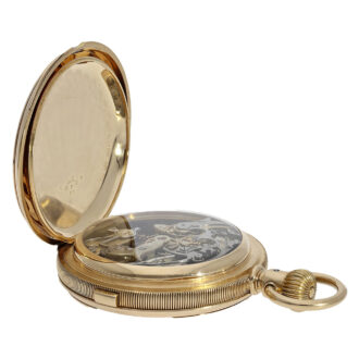 Swiss 14K gold hunting cased chronograph watch Circa 1910