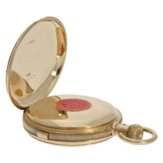 Swiss 14K gold hunting cased chronograph watch Circa 1910