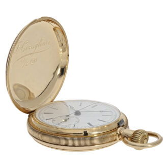 Swiss 14K gold hunting cased chronograph watch Circa 1910