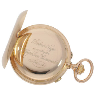 Russian 14K gold split-seconds chronograph watch Circa 1900
