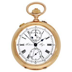Russian 14K gold split-seconds chronograph watch Circa 1900