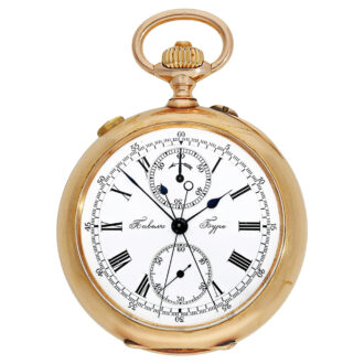Russian 14K gold split-seconds chronograph watch Circa 1900