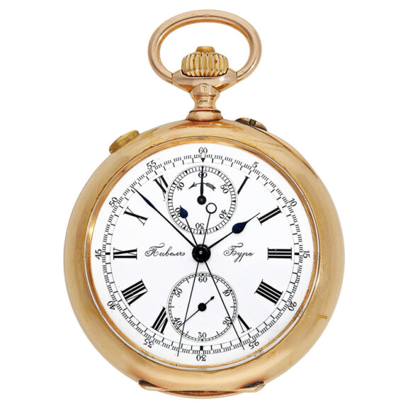 Russian 14K gold split-seconds chronograph watch Circa 1900