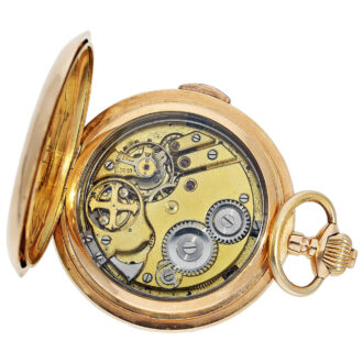 Swiss 18K gold quarter repeater with Jacquemarts Circa 1900