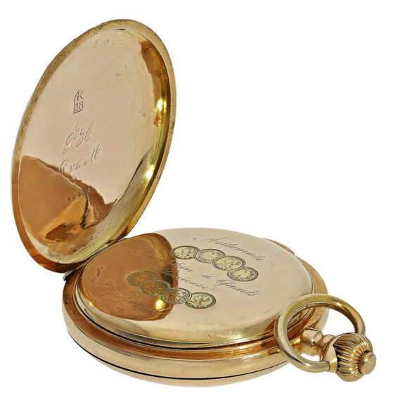 Swiss 18K gold quarter repeater with Jacquemarts Circa 1900 Swiss 18K gold quarter repeater with Jacquemarts Circa 1900