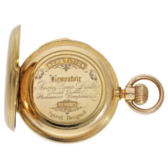 Swiss gold quarter hour repeating lever pocket watch Circa 1890 Swiss gold quarter hour repeating lever pocket watch Circa 1890