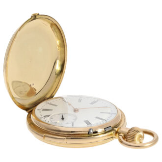 Swiss gold quarter hour repeating lever pocket watch Circa 1890 Swiss gold quarter hour repeating lever pocket watch Circa 1890