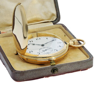 Swiss 14K gold minute repeating lever pocket watch Circa 1910