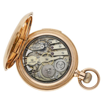 Swiss gold hunting cased five-minute repeating lever Circa 1900
