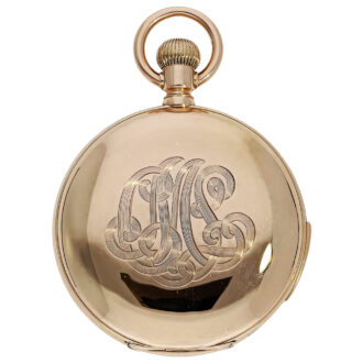 Swiss gold hunting cased five-minute repeating lever Circa 1900