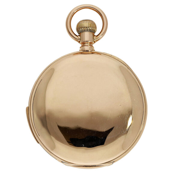 Swiss gold hunting cased five-minute repeating lever Circa 1900 Swiss gold hunting cased five-minute repeating lever Circa 1900