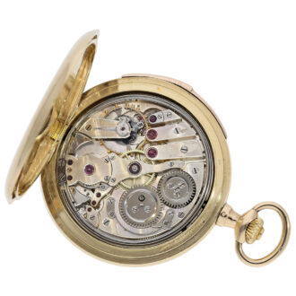 Swiss 18K gold minute repeating lever pocket watch Circa 1875