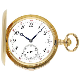 Swiss 18K gold minute repeating lever pocket watch Circa 1875