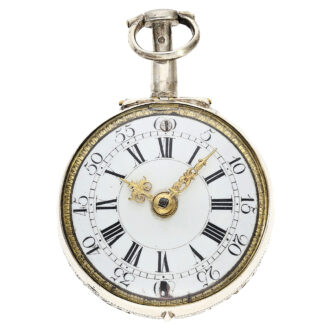 German silver repoussé pair-cased repeating watch Circa 1725