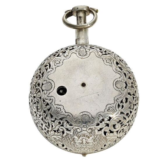 German silver repoussé pair-cased repeating watch Circa 1725 German silver repoussé pair-cased repeating watch Circa 1725