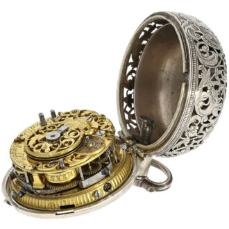 German silver repoussé pair-cased repeating watch Circa 1720
