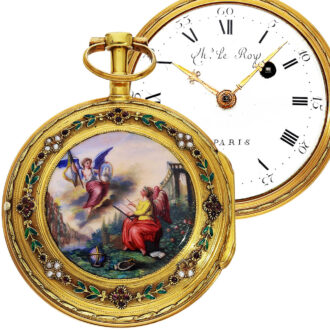 French gold, enamel, pearl and stone-set verge watch Circa 1780