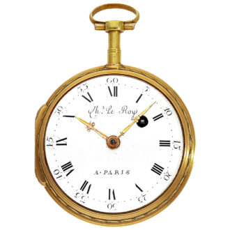 French gold/enamel verge pocket watch with pearls Circa 1780