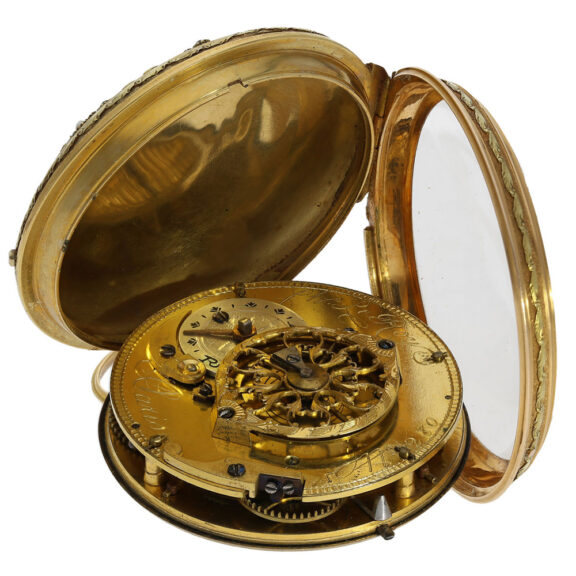 French gold/enamel verge pocket watch with pearls Circa 1780 French gold/enamel verge pocket watch with pearls Circa 1780