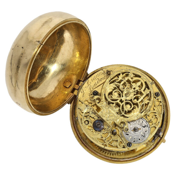 English gold repoussé watch for the Russian market Circa 1730 English gold repoussé watch for the Russian market Circa 1730