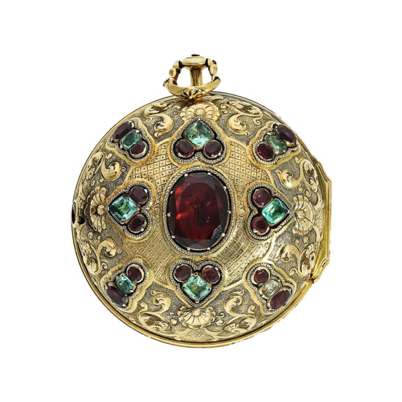 English gold repoussé watch for the Russian market Circa 1730 English gold repoussé watch for the Russian market Circa 1730