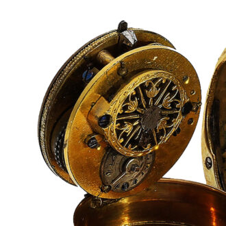 French gold and enamel mandolin form pocket watch Circa 1850