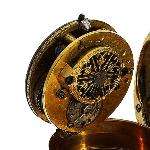 French gold and enamel mandolin form pocket watch Circa 1850 French gold and enamel mandolin form pocket watch Circa 1850