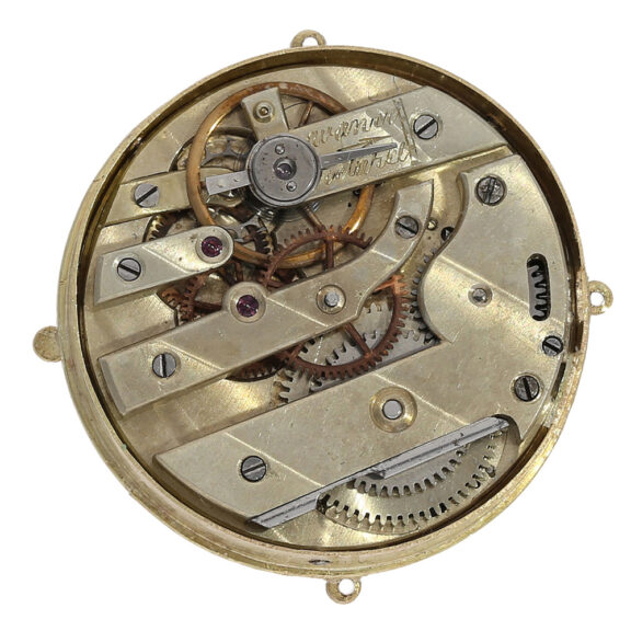Austrian gold and enamel cello shape form fob watch Circa 1880 Austrian gold and enamel cello shape form fob watch Circa 1880