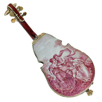 Austrian gold and enamel cello shape form fob watch Circa 1880
