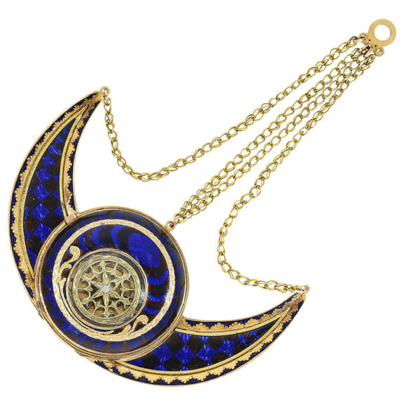 Rare gold enamel form watch with diamonds and pearls Circa 1810 Rare gold enamel form watch with diamonds and pearls Circa 1810