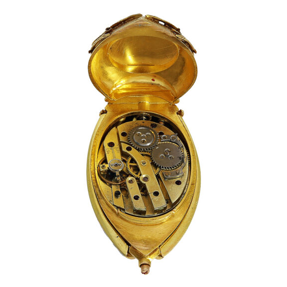 Swiss gold, enamel and diamond set scarab form watch Circa 1880 Swiss gold, enamel and diamond set scarab form watch Circa 1880