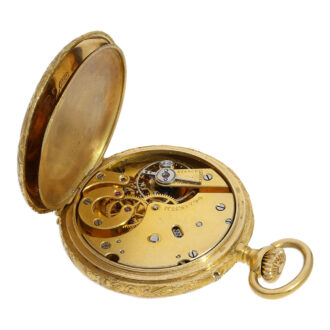 Swiss ladies gold enamel diamond trim pendant watch Circa 1905
