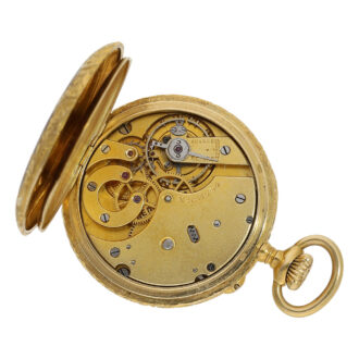Swiss ladies gold enamel diamond trim pendant watch Circa 1905