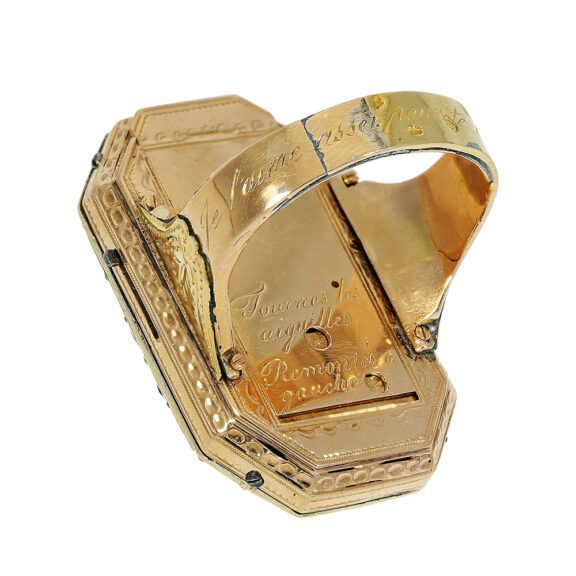 Swiss quarter repeating octagonal-shaped ring watch Circa 1780 Swiss quarter repeating octagonal-shaped ring watch Circa 1780