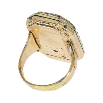 Swiss quarter repeating octagonal-shaped ring watch Circa 1780
