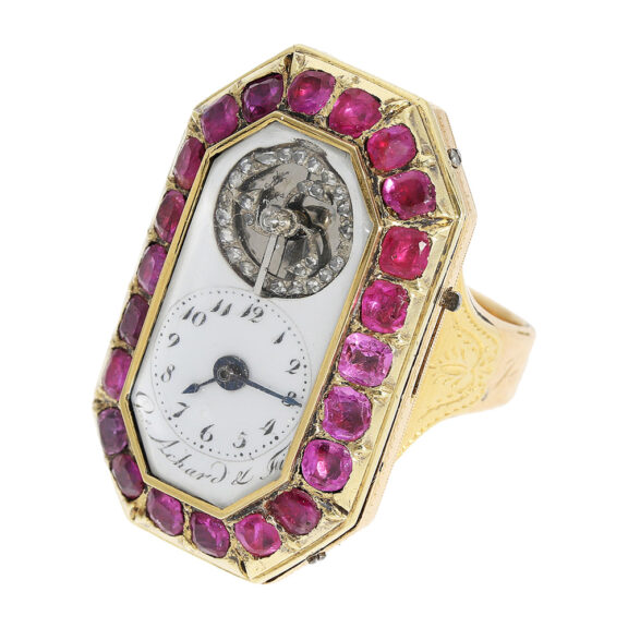 Swiss quarter repeating octagonal-shaped ring watch Circa 1780 Swiss quarter repeating octagonal-shaped ring watch Circa 1780