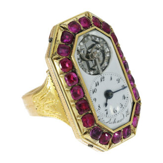 Swiss quarter repeating octagonal-shaped ring watch Circa 1780