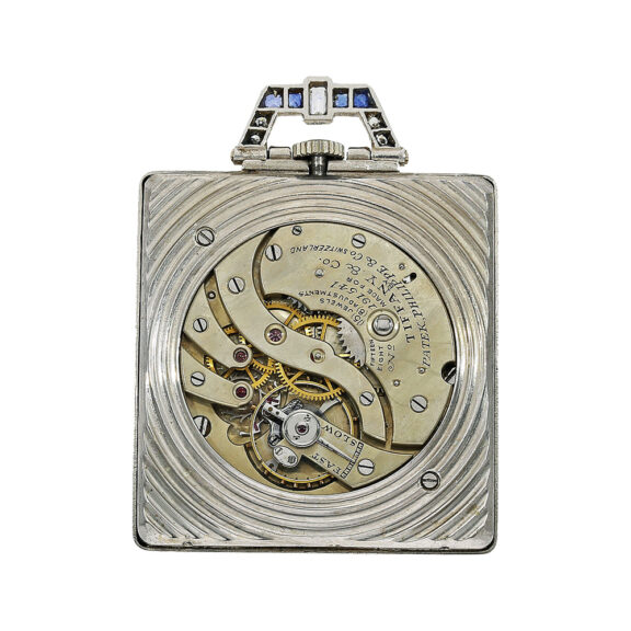 American square platinum Art Deco pocket watch Circa 1920 American square platinum Art Deco pocket watch Circa 1920