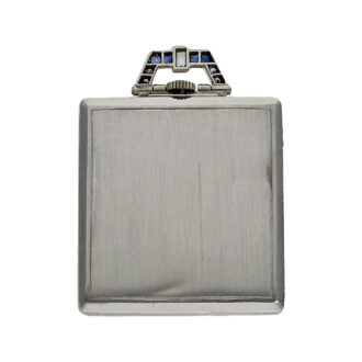 American square platinum Art Deco pocket watch Circa 1920