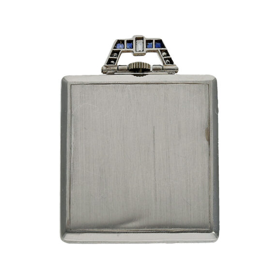 American square platinum Art Deco pocket watch Circa 1920 American square platinum Art Deco pocket watch Circa 1920