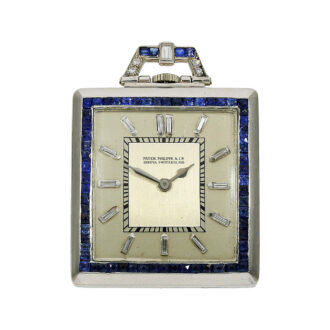 American square platinum Art Deco pocket watch Circa 1920
