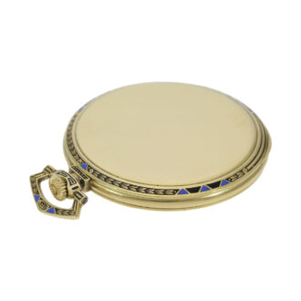 Swiss gold and enamel open faced lever dress watch Circa 1926