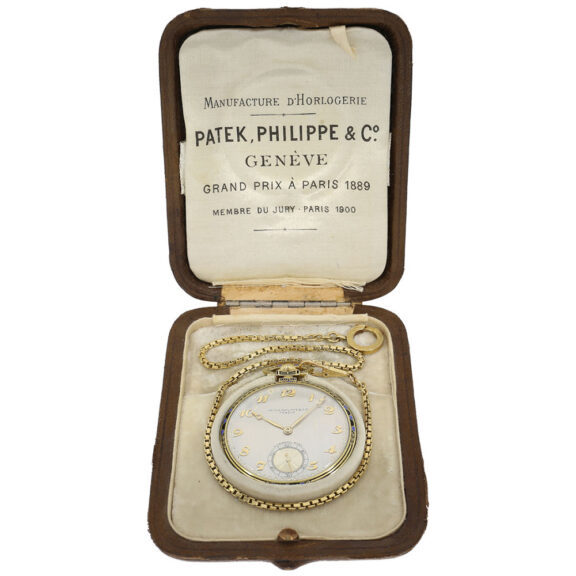Swiss gold and enamel open faced lever dress watch Circa 1926 Swiss gold and enamel open faced lever dress watch Circa 1926