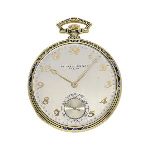 Swiss gold and enamel open faced lever dress watch Circa 1926